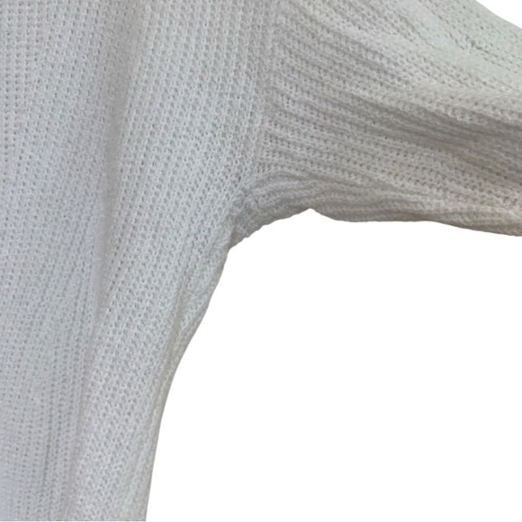 EXPRESS Sweater Oversized Cotton White Cut Out Back Hi Low Hem Scoop Neck VGUC - Picture 7 of 14